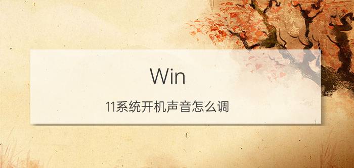 Win 11系统开机声音怎么调 win11锁屏后有声音？